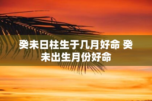 癸未日柱生于几月好命 癸未出生月份好命