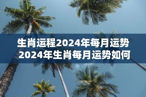 生肖运程2024年每月运势 2024年生肖每月运势如何