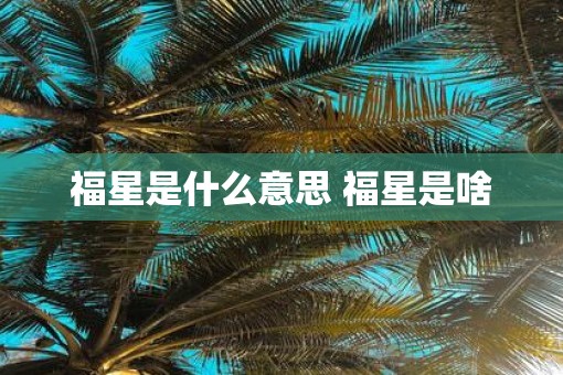 福星是什么意思 福星是啥