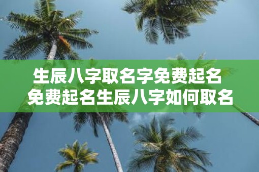生辰八字取名字免费起名 免费起名生辰八字如何取名