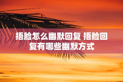 捂脸怎么幽默回复 捂脸回复有哪些幽默方式