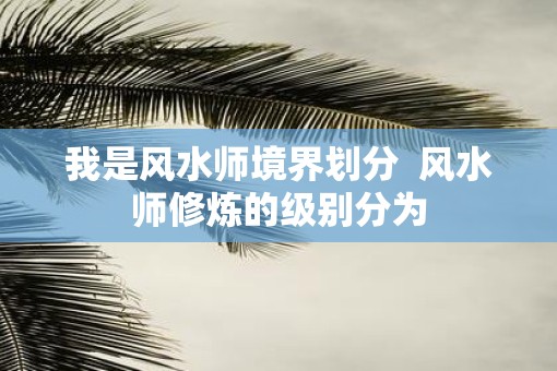 我是风水师境界划分  风水师修炼的级别分为