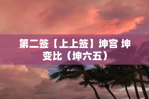 第二签【上上签】坤宫 坤变比（坤六五）