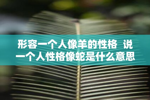 形容一个人像羊的性格  说一个人性格像蛇是什么意思
