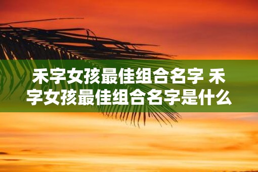 禾字女孩最佳组合名字 禾字女孩最佳组合名字是什么