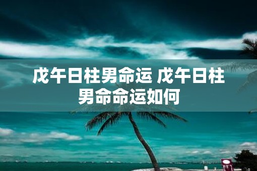 戊午日柱男命运 戊午日柱男命命运如何