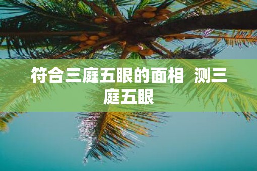 符合三庭五眼的面相  测三庭五眼