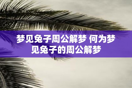 梦见兔子周公解梦 何为梦见兔子的周公解梦