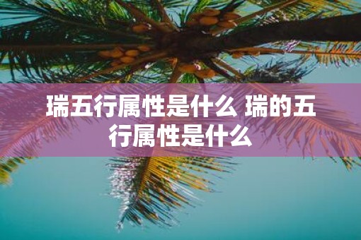 瑞五行属性是什么 瑞的五行属性是什么