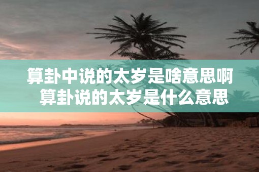 算卦中说的太岁是啥意思啊  算卦说的太岁是什么意思