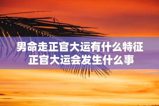 男命走正官大运有什么特征 正官大运会发生什么事