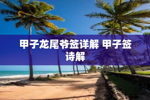 甲子龙尾爷签详解 甲子签诗解