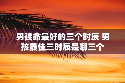 男孩命最好的三个时辰 男孩最佳三时辰是哪三个