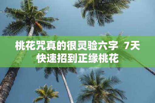 桃花咒真的很灵验六字  7天快速招到正缘桃花
