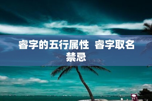 睿字的五行属性  睿字取名禁忌