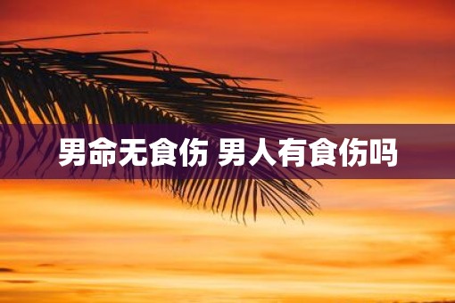 男命无食伤 男人有食伤吗