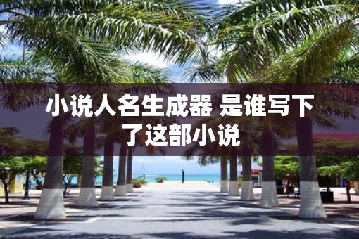 小说人名生成器 是谁写下了这部小说