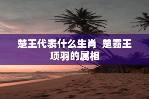 楚王代表什么生肖  楚霸王项羽的属相