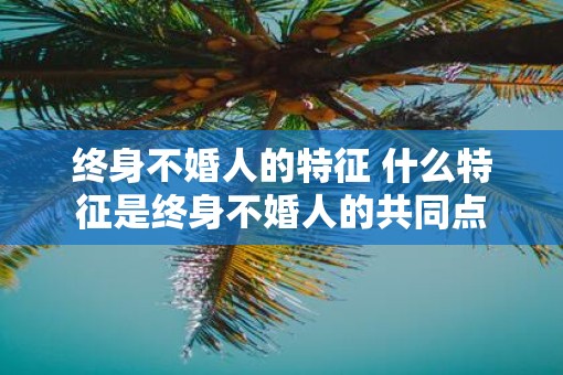 终身不婚人的特征 什么特征是终身不婚人的共同点