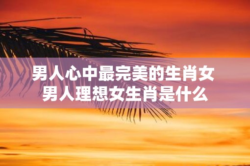 男人心中最完美的生肖女 男人理想女生肖是什么