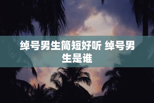 绰号男生简短好听 绰号男生是谁