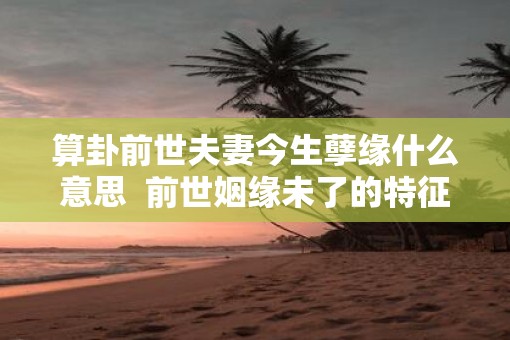 算卦前世夫妻今生孽缘什么意思  前世姻缘未了的特征