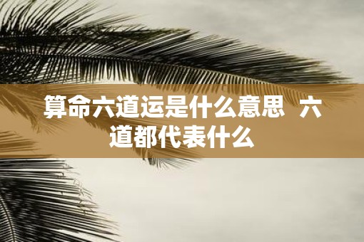 算命六道运是什么意思  六道都代表什么