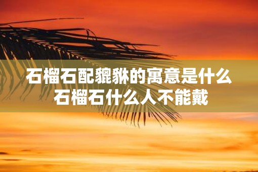石榴石配貔貅的寓意是什么 石榴石什么人不能戴