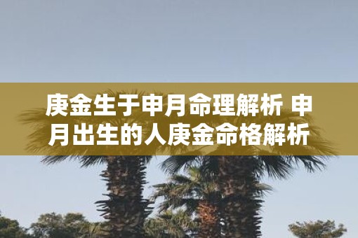 庚金生于申月命理解析 申月出生的人庚金命格解析 庚金生于申月命理解析 申月出生的人庚金命格解析