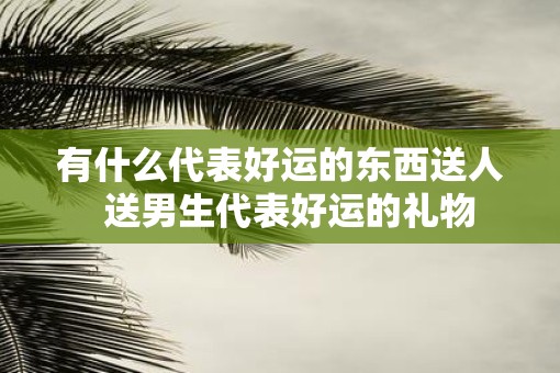 有什么代表好运的东西送人  送男生代表好运的礼物