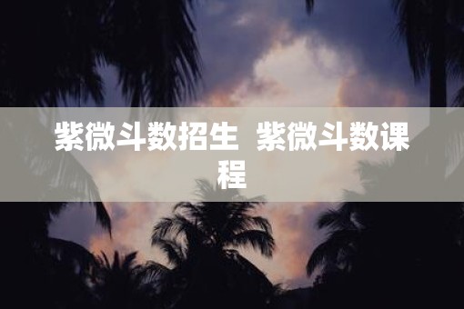 紫微斗数招生  紫微斗数课程