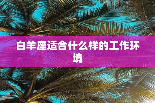 白羊座适合什么样的工作环境