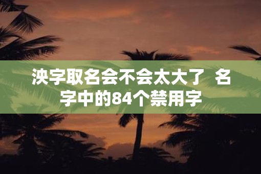 泱字取名会不会太大了  名字中的84个禁用字