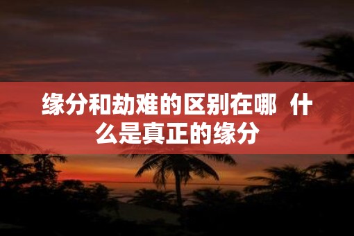 缘分和劫难的区别在哪  什么是真正的缘分