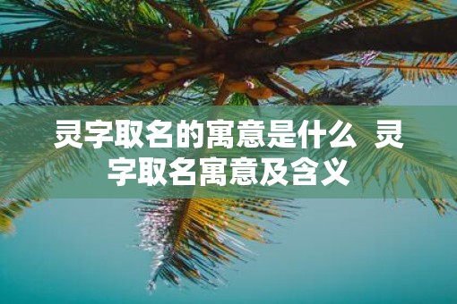 灵字取名的寓意是什么  灵字取名寓意及含义