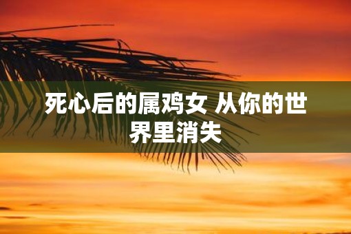 死心后的属鸡女 从你的世界里消失