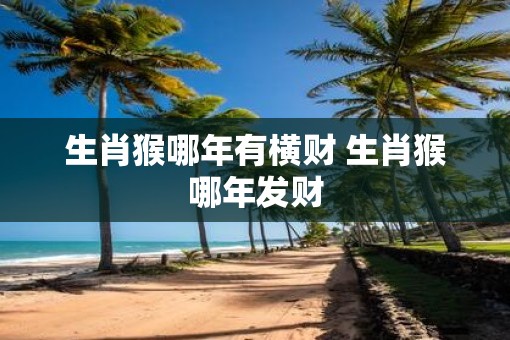 生肖猴哪年有横财 生肖猴哪年发财