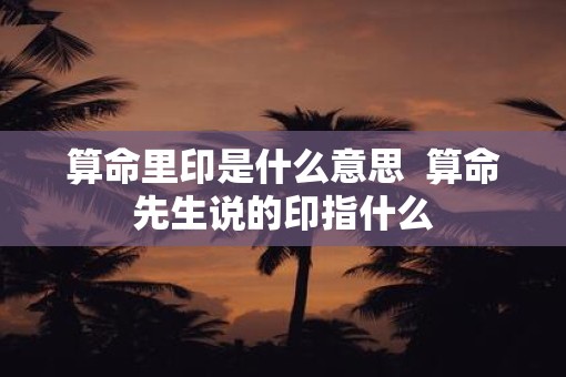 算命里印是什么意思  算命先生说的印指什么