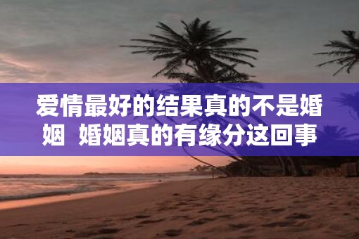 爱情最好的结果真的不是婚姻  婚姻真的有缘分这回事吗