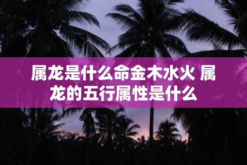 属龙是什么命金木水火 属龙的五行属性是什么