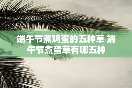 端午节煮鸡蛋的五种草 端午节煮蛋草有哪五种