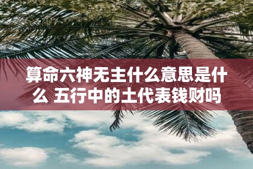 算命六神无主什么意思是什么 五行中的土代表钱财吗