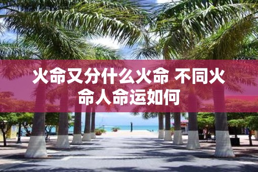 火命又分什么火命 不同火命人命运如何