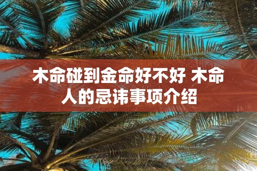 木命碰到金命好不好 木命人的忌讳事项介绍