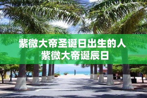 紫微大帝圣诞日出生的人  紫微大帝诞辰日