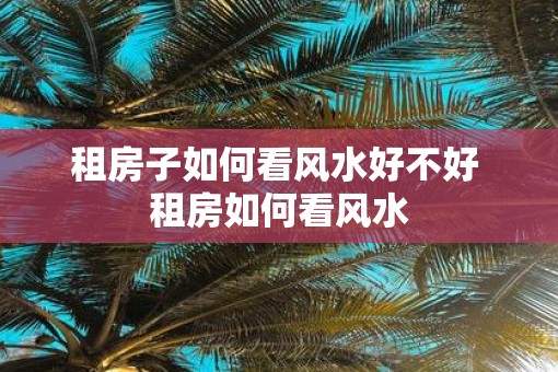 租房子如何看风水好不好 租房如何看风水