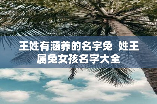 王姓有涵养的名字兔  姓王属兔女孩名字大全