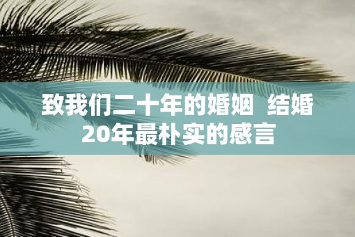 致我们二十年的婚姻  结婚20年最朴实的感言