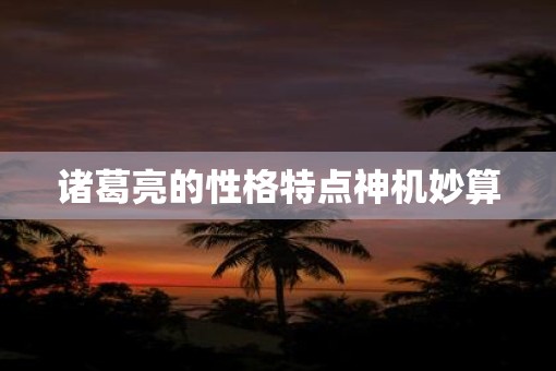诸葛亮的性格特点神机妙算