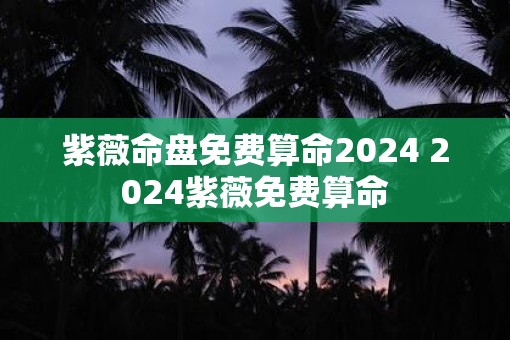 紫薇命盘免费算命2025 2025紫薇免费算命